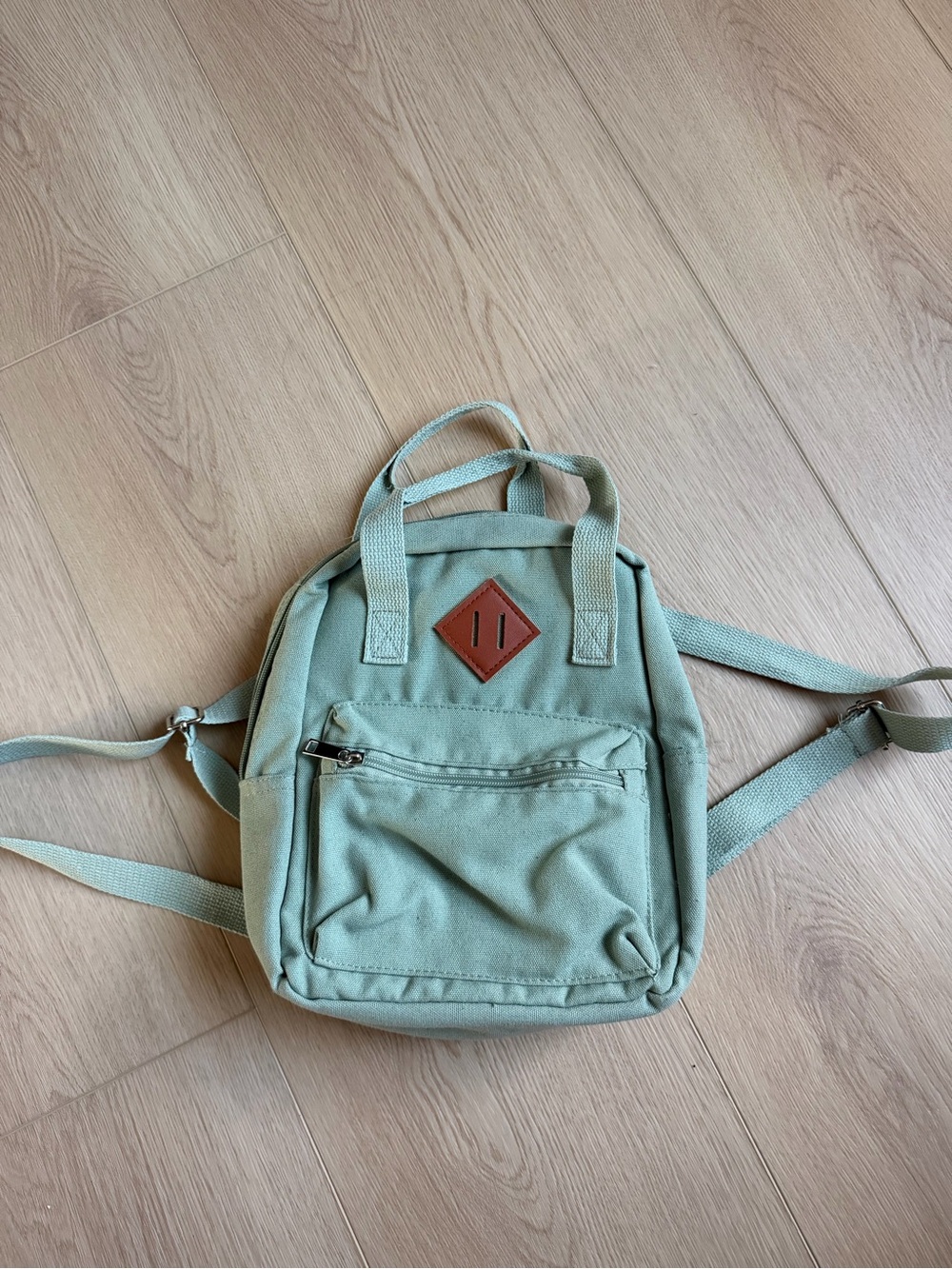 Men's Canvas Mini Backpack in Light Sage - Unbranded